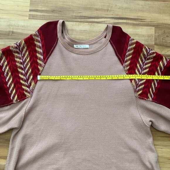 Free People Rainbow Dreams Top Arizona Sands Size Large OB978656 Balloon Sleeve - Picture 4 of 13